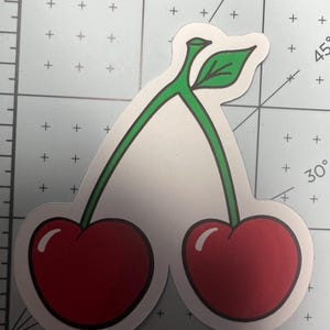 Cherry Sticker, Red Cherries sticker, Laptop Stickers, Fruit Stickers