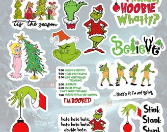 Grinch Christmas Stickers - Funny Grinch - Christmas Season