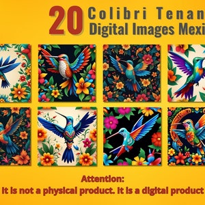 Mexican Tenango Hummingbird Digital Images: Craft Clipart (PNG)