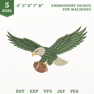 Eagle Bird Philly Embroidery File, Football Game Day Fan Gift (Instant Download)