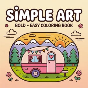 Simple Art Malbuch: 50 ausdrucksstarke Designs für Erwachsene & Kinder (PDF Download)