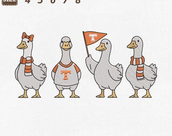 Archivo de bordado a máquina de Tennessee Silly Goose, diseño naranja de Tennessee (descarga instantánea)