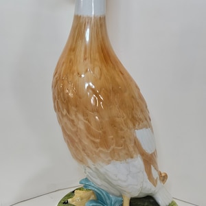 Large Italian Ceramic Figural Sculpture of an Indian Duck Vintage Handpainted