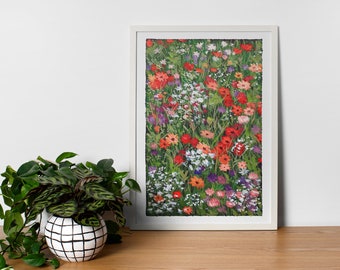 Strawberry Plant Poster | Cute Vivid Painting | Wall Art | Premium 300gsm