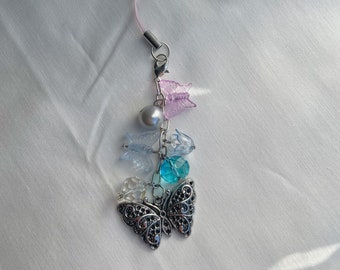 Butterfly Beaded Cell Phone Charm