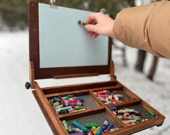 Pastell Pochade Box für Plein Air Künstler, handgefertigte Reisemalereibox, Stativhalterung bereit