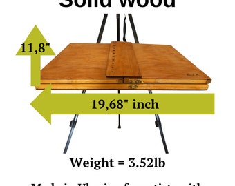 Pochade Box per pittura Plein Air. Scatola per pittura a olio, kit per pittura all'aperto. Scatola di colori in legno massello. Pallet per pittura a guazzo,Regalo per artisti,