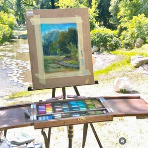 Pochade box ShrubmArt  for outdoor and studio painting for pastel  painters  in the open air