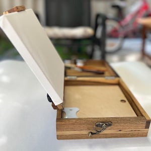 Black Walnut Pochade Box: Compact Plein Air Art Studio,plein air easel