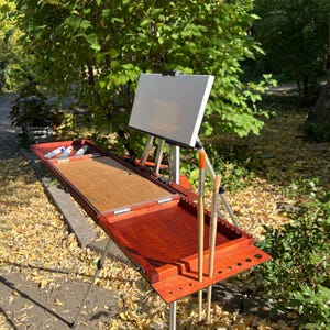 Handmade Wood Pochade Box: Plein Air Oil Painting Kit