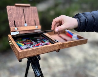 Mini Pochade Box Pastellmalerei, Kompakte Plein Air Malerstaffelei