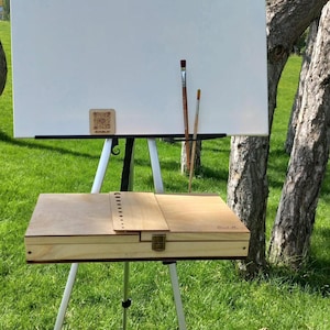 Handmade Pochade Box for Plein Air Painting, Compact Easel for Travel Artists