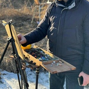 Caja Pochade portátil compacta de viaje al aire libre para pintura al pastel/regalo personalizado para artistas, juego de viaje para pintores al pastel al aire libre.