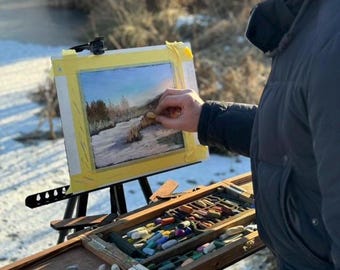 Pochade Box für zarte Pastelle oder plein air Staffelei Ölfarben