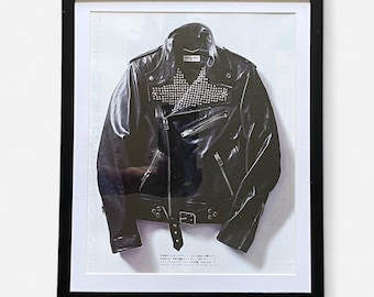 Hedi Slimane SAINT LAURENT Leather jacket framed poster 9x11