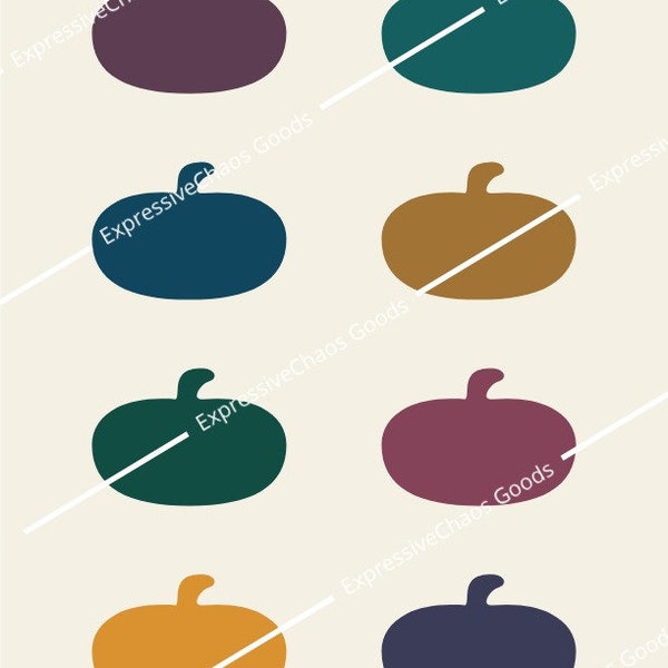 Jewel Toned Pumpkins, Wall Art, Fall