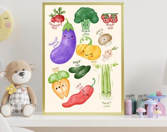 Vegetables & Colors – Children's Poster (Persian)