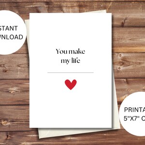 Tarjeta imprimible para completar el espacio en blanco del Día de San Valentín, tarjeta de aniversario, tarjeta descargable para imprimir en casa para ella, tarjeta para él