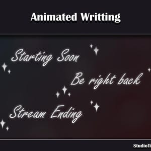 Escritura de transmisión animada / Fondo transparente / Comenzando pronto / Vuelvo enseguida / Finalización de la transmisión