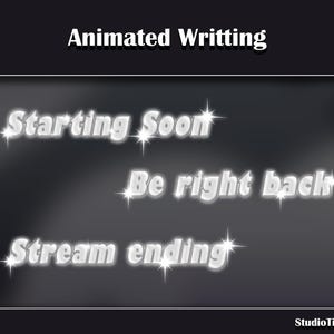 Escritura de transmisión animada / Fondo transparente / Comenzando pronto / Vuelvo enseguida / Finalización de la transmisión