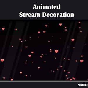 Aniamted pink hearts / stream decoration