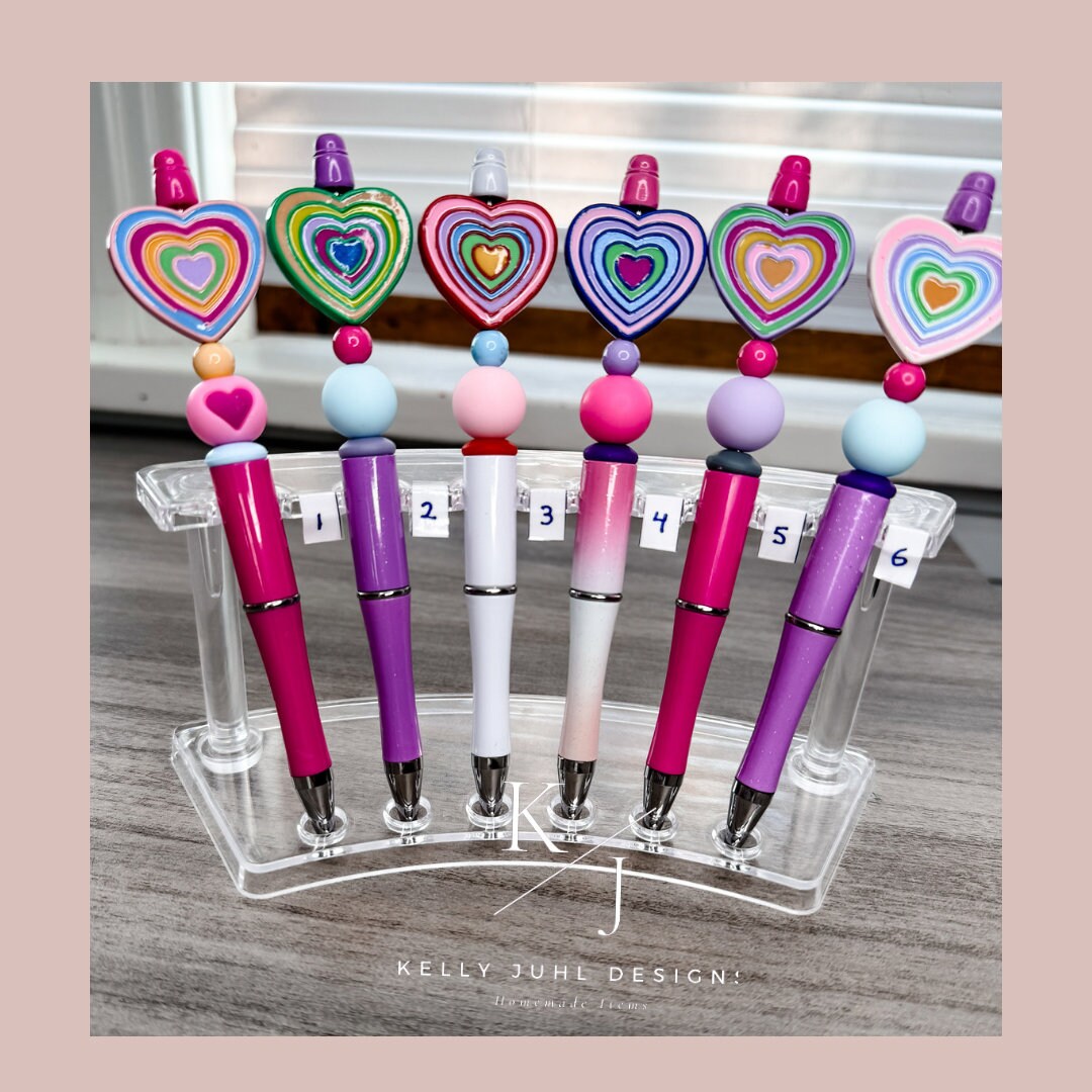 Valentine’s Day, Heart, LOVE, Hearts- Custom Beaded Pens - Etsy