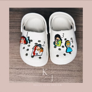 Princess Croc Charm/ Jibbitz/ Clog: Disney Characters, Disney Princess, Ariel, Ariel Wedding, Mulan, Cinderella
