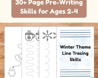 Winter Pre-Writing Worksheets for Toddlers | 37 Tracing & Fine Motor Skill Pages Ages 1–3