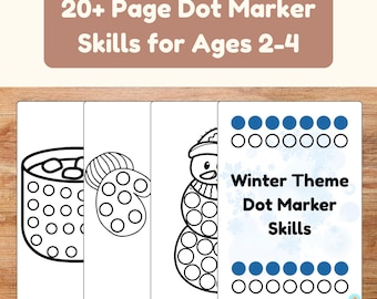 Winter Dot Marker Worksheets for Toddlers | 22 Dauber Fine Motor Pages Ages 2–4