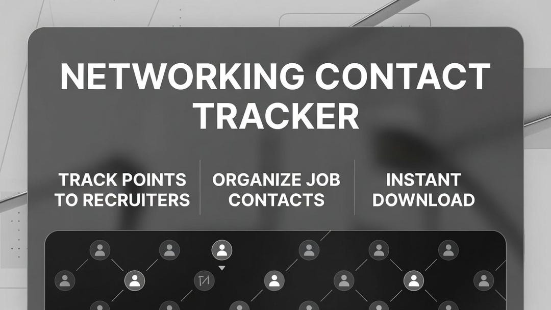 Networking Contact Tracker | Job Search Organizer (instant Download) - Etsy