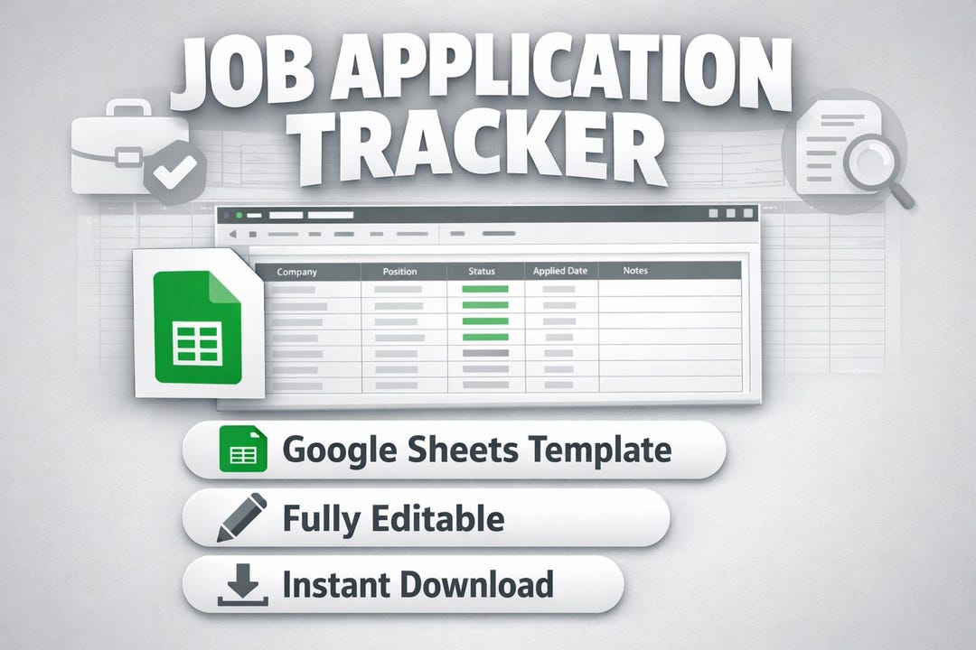 Job Application Tracker Spreadsheet | Google Sheets Template (instant ...