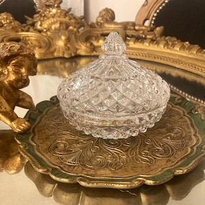 Bonbonnière/ Boite à bijoux en cristal d'Arques