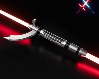 Darth Maul Crimson Dawn Sable de luz NeoPixel: Base Eco Rgb iluminada con oscilación suave y sensible Empuñadura de metal Xeno3 Pixel Skywalker pesado Star Wars