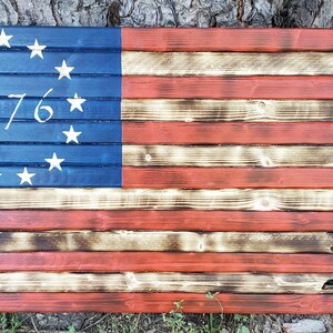 Rustic Tattered 1776 American Flag