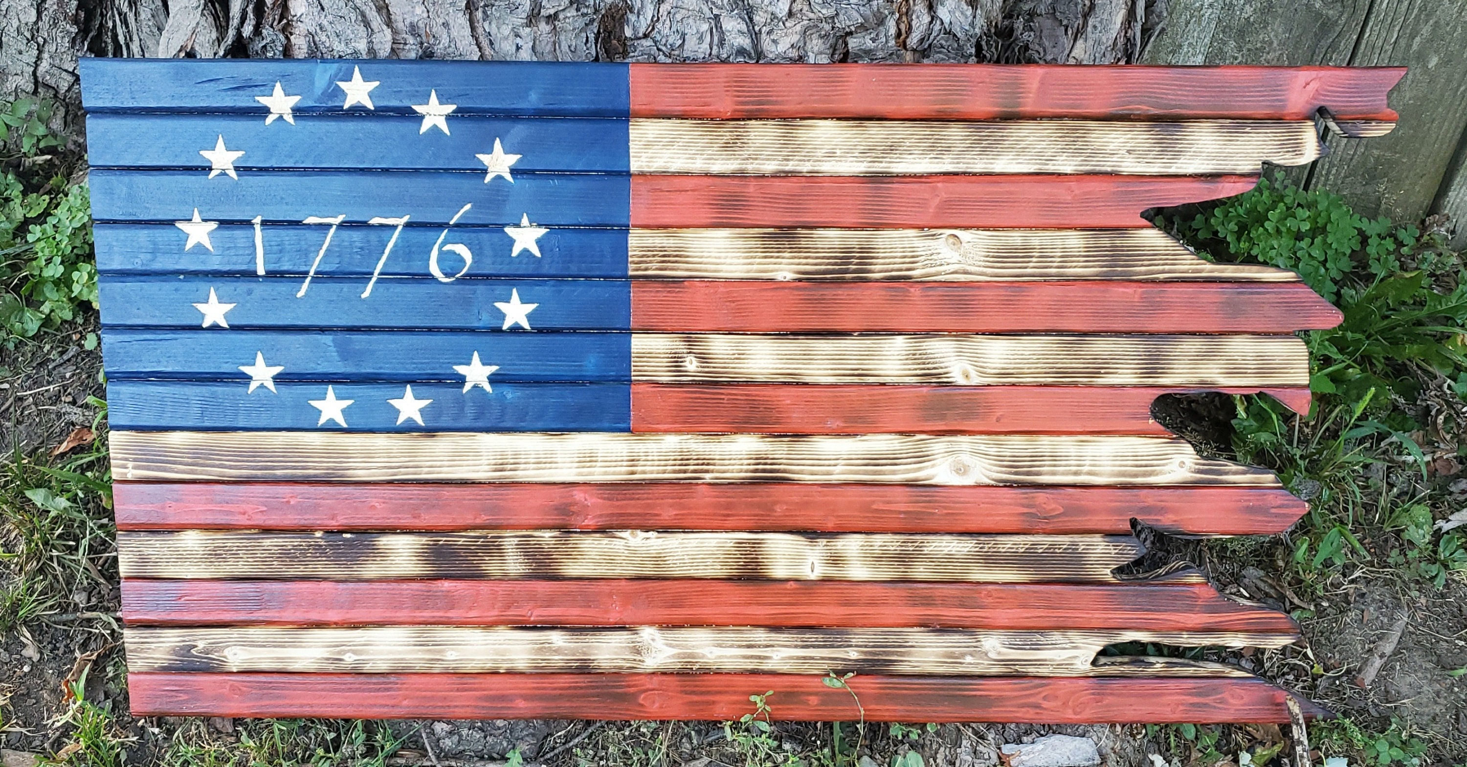 Rustic Tattered 1776 American Flag - Etsy