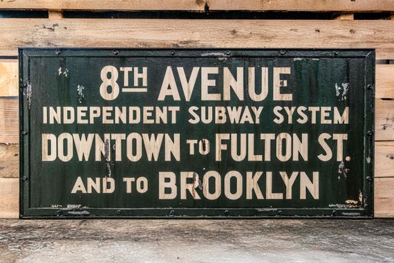 Replica of the 1930s 8th Avenue Independent Subway System Poster