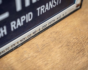 Replica of a 1917 New York City IRT Subway Sign - Vintage