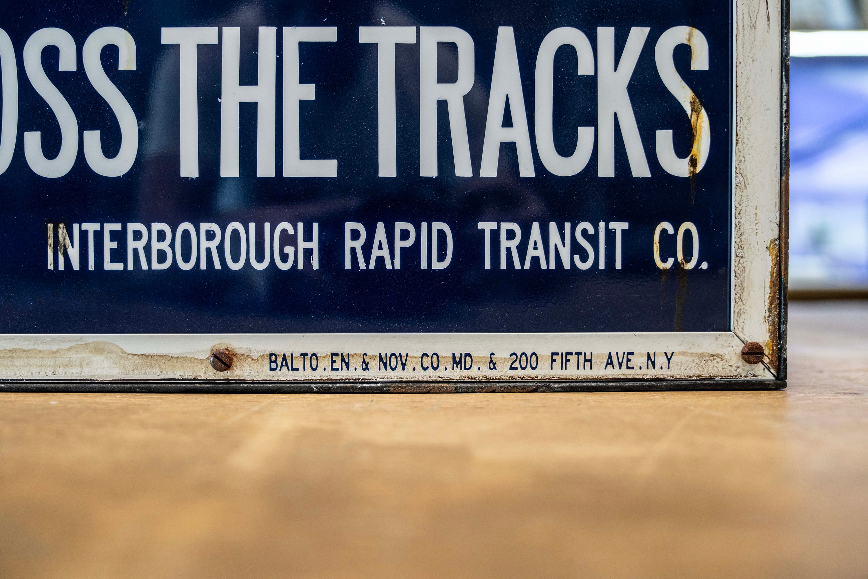 Replica of a 1917 New York City IRT Subway Sign - Vintage