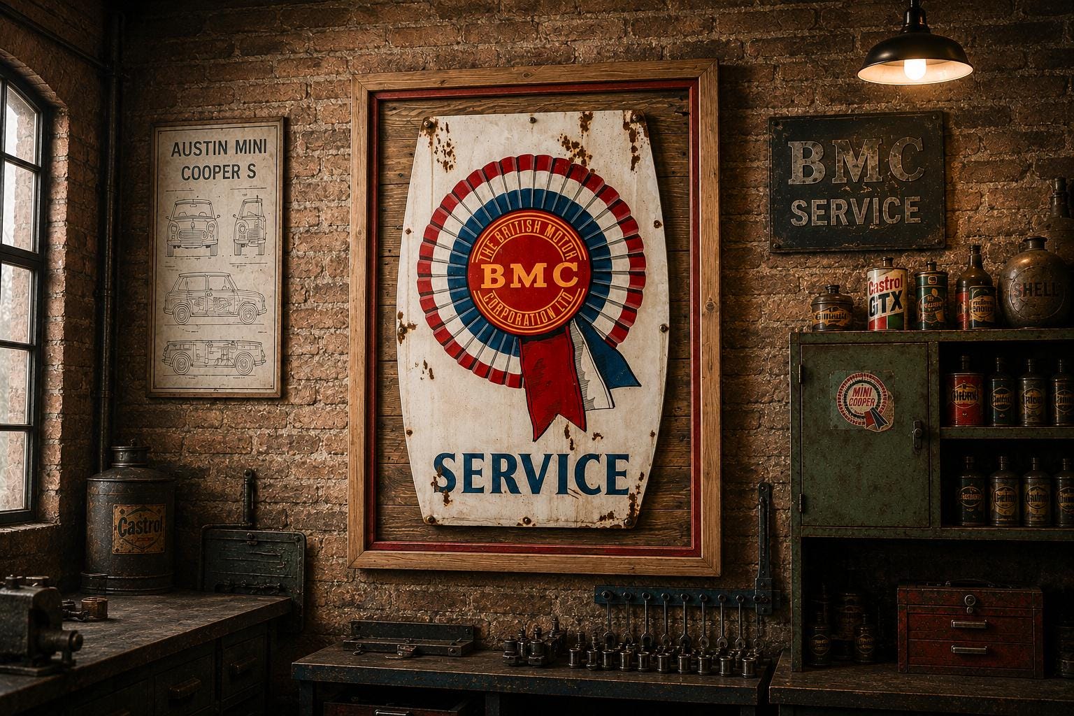 British Motor Corporation Sign | Vintage BMC Service Sign