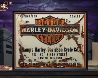 Vintage Harley Davidson Schild Rust Sales & Service 1930