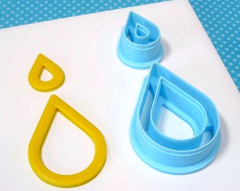 Teardrop or Raindrop Cutout Set | 2 Piece set, Polymer Clay Cutter, Jewelry Cutter, Dangle Earrings
