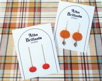 Pumpkin Earrings | Polymer Clay Jewelry, Autumn Collection
