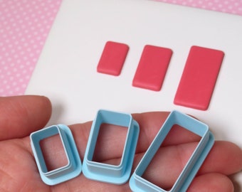 Rectangle | Polymer Clay Cutter, Jewelry Cutter, Geometric Shapes, Basic Shapes, Set of 3 sizes