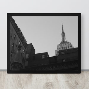 Empire State Building New York City Photography, Black and White Framed Print, NYC, Wall Art, Interior Decor, Manhattan, Urban Landscape