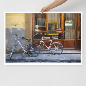 Florence Italy, Framed Color Photographic Print, Horizontal, Home Decor Wall Art, Bicycle, Art Store