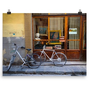 Florence Italy, Color Photographic Print, Horizontal, Home Decor Wall Art, Bicycle, Art Store
