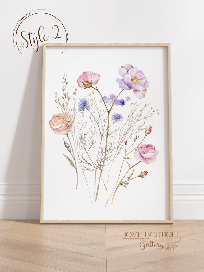 Pastel Dusty Rose Flower Art Prints Set of 3 Watercolor Dusty Rose ...