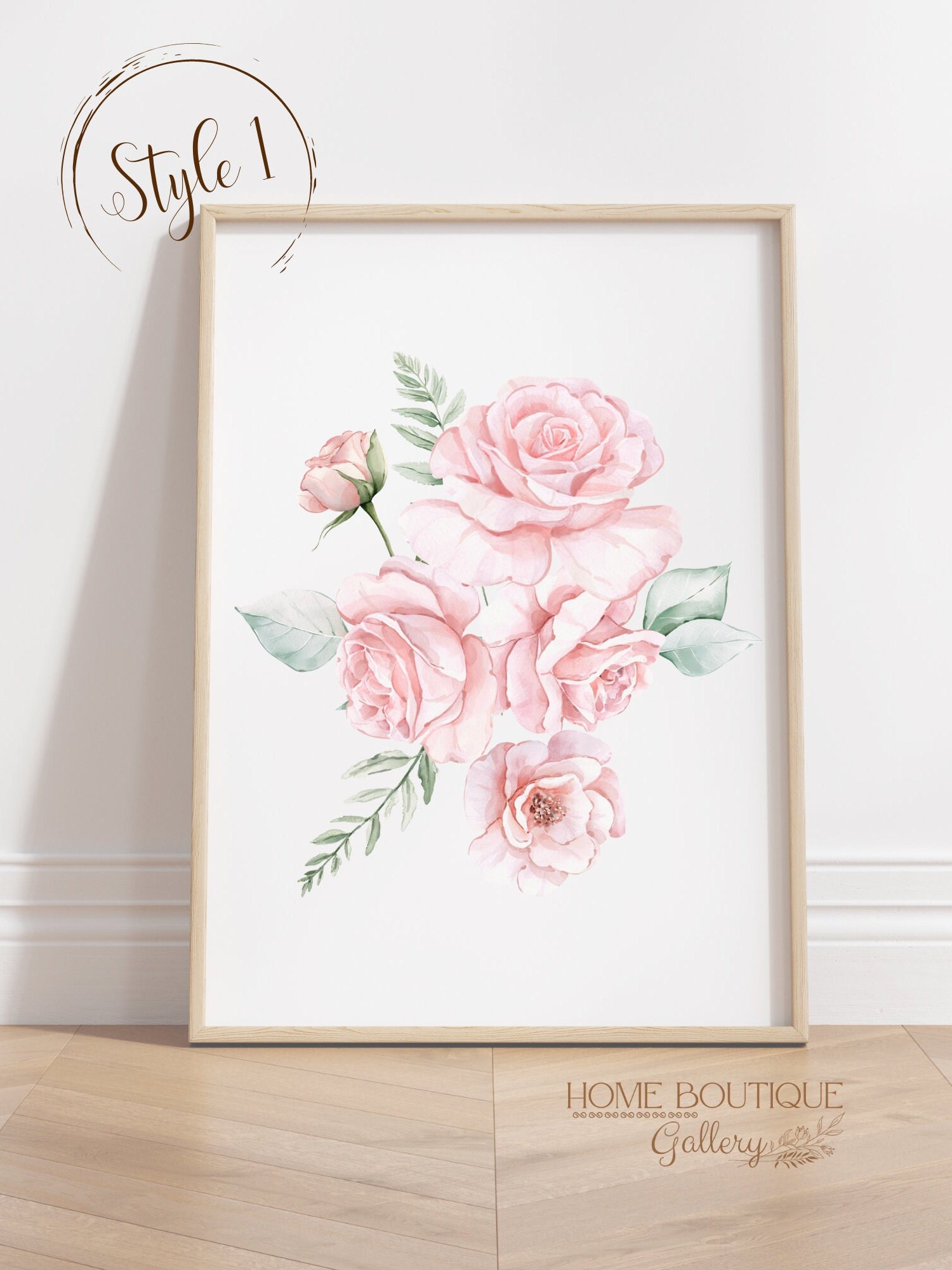 Blush Pink Roses Art Print Set of 3 Watercolor Blush Pink Roses Print ...