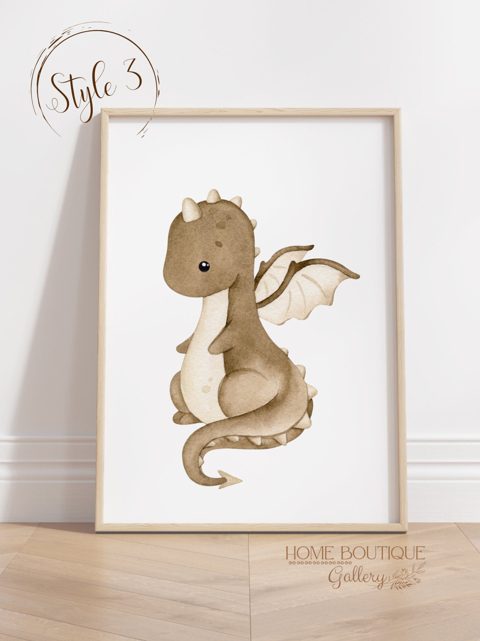 Dragons Watercolor Wall Art Prints Cute Dragons Nursery Wall Decor ...