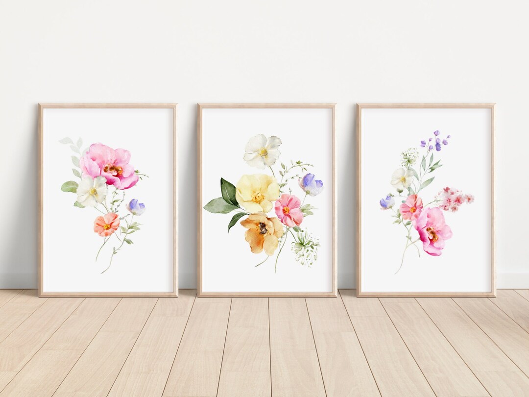 Wild Floral Art Print Watercolor Wildflower Set Floral Prints Wild ...